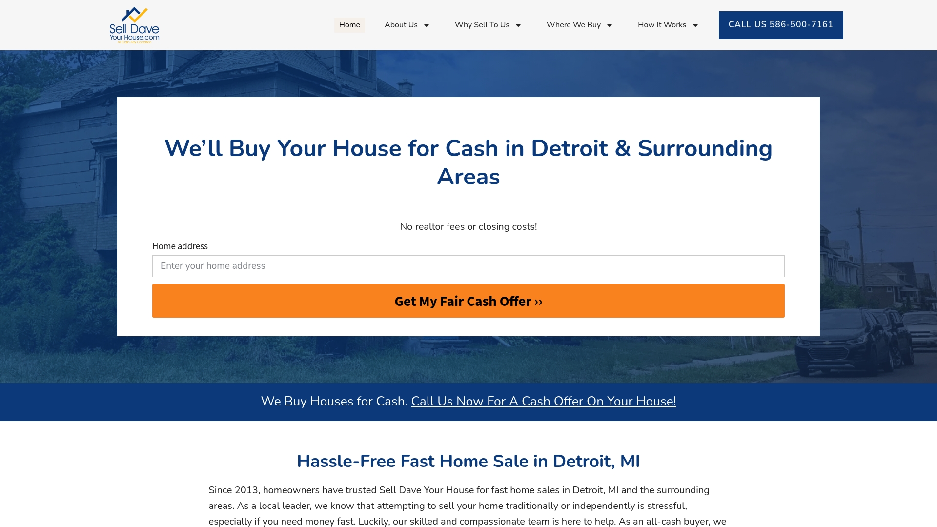 Get a fair cash offer for your Detroit home with Sell Dave Your House