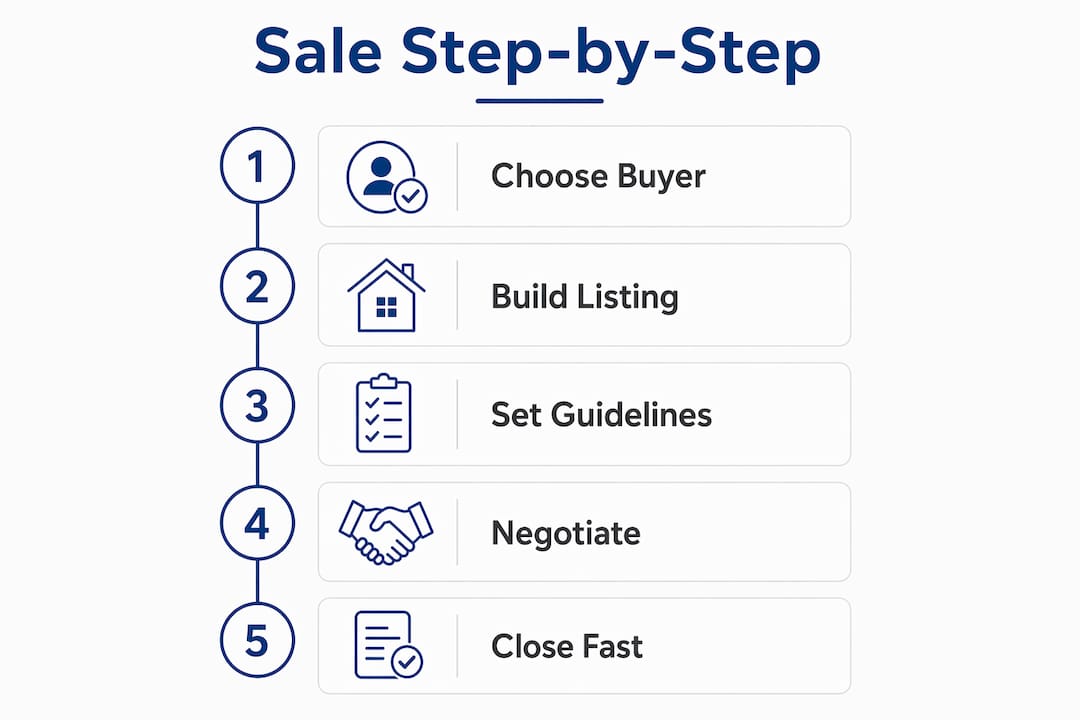 Infographic showing step-by-step home sale process